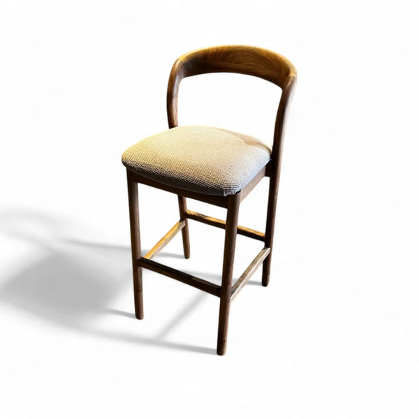 Modern Ceviz Ahşap Bar Taburesi - WA-S-001