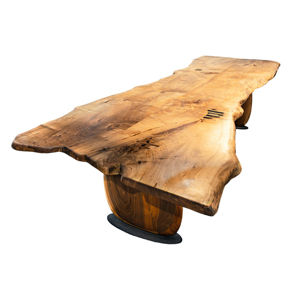 Doğal Kenarlı Masif Yemek Masası – WA-M-003 (200x100 cm)